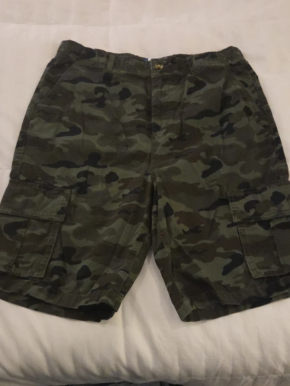 Old Navy Boy's Camo Cargo Shorts - Green & Black